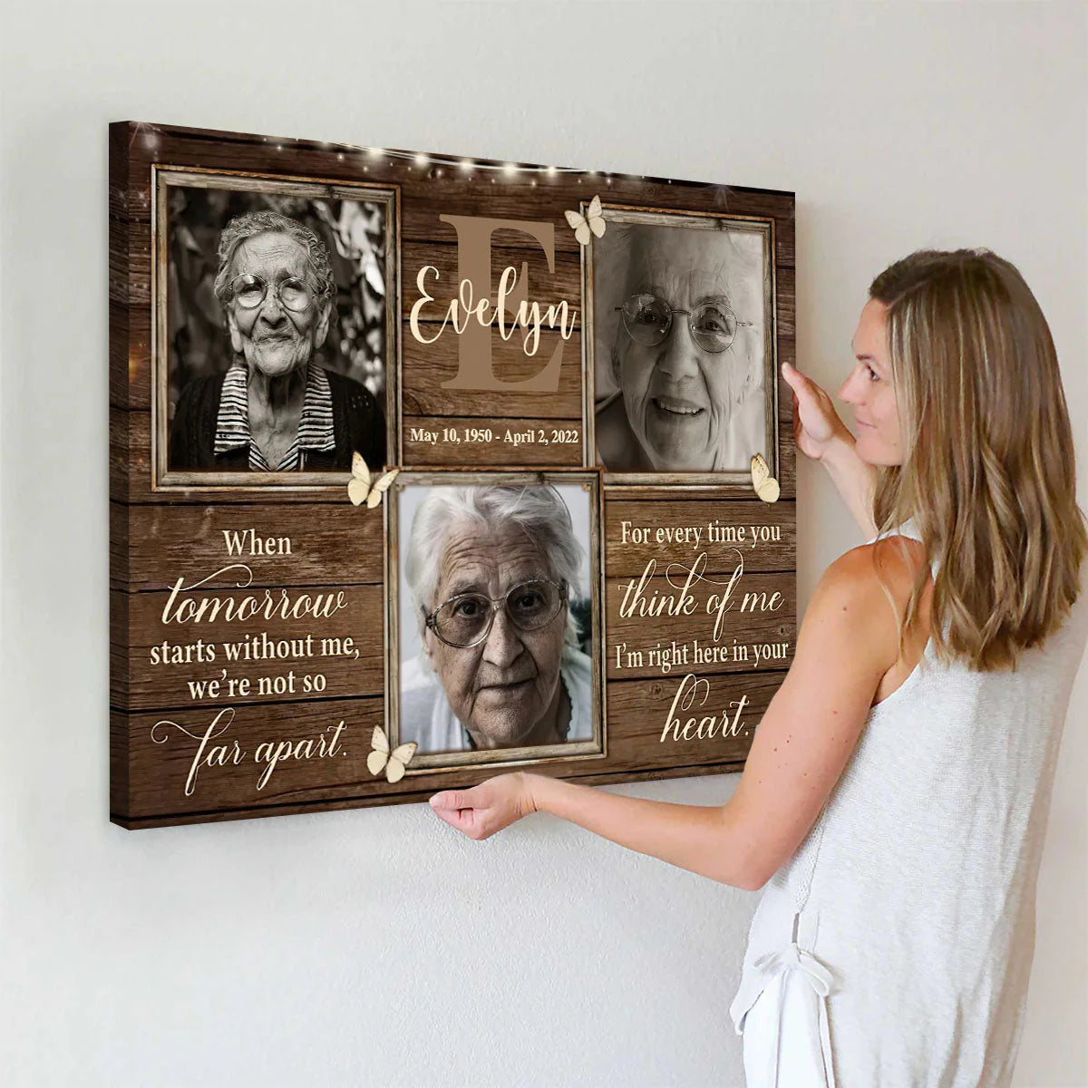 Custom Memorial Photo Canvas for Family with personalized design details for meaningful gifting image 6