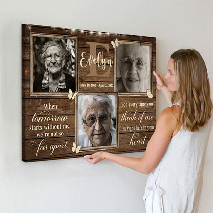 Custom Memorial Photo Canvas for Family with personalized design details for meaningful gifting image 6