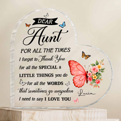 Dear Aunt, Love and Appreciation with Flowers and Butterflies