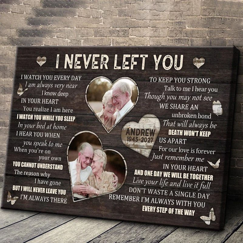 "I Never Left You I Watch You Everyday" - Personalized Memorial Canvas / Poster for Bereaved Family
