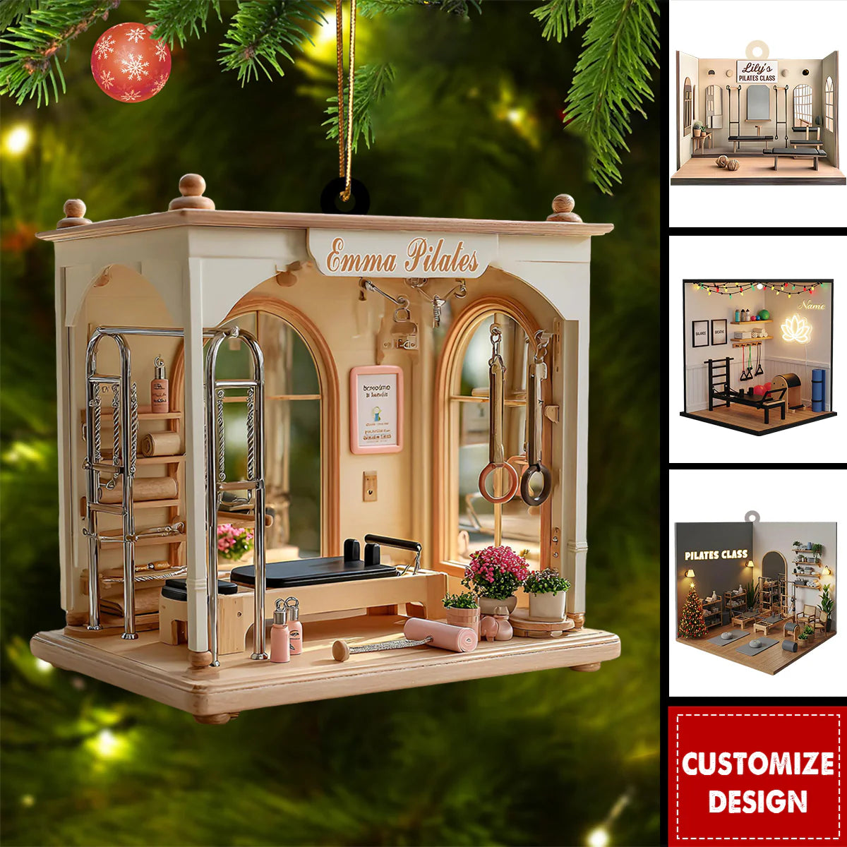 Personalized Pilates Teacher Ornament personalization view for Teacher