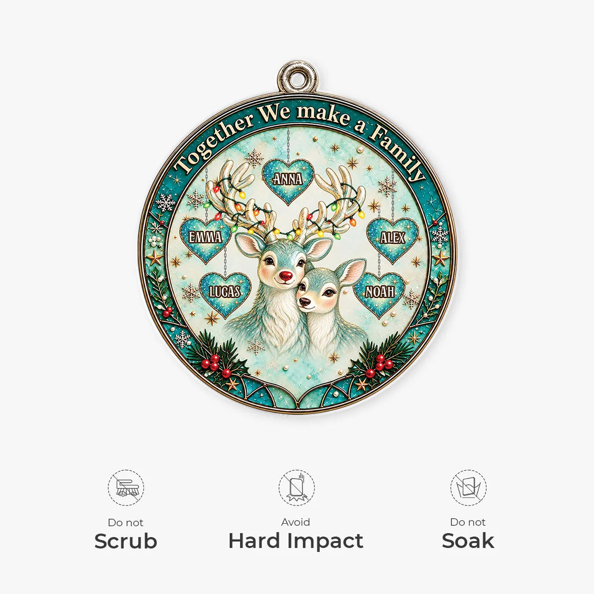"Together We Make A Family" Personalized Acrylic Ornament - Custom Christmas Keepsake Gift