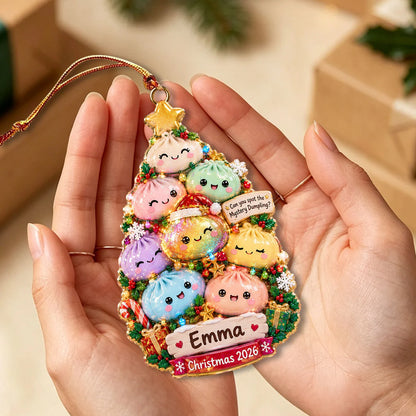 Can You Spot The Mystery Dumpling? Personalized Dumpling Christmas Ornament - Custom Name Keepsake for Dumpling Lovers