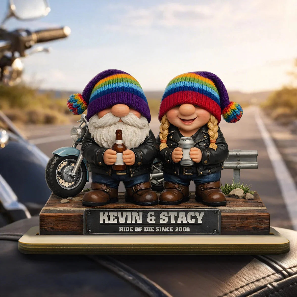 Ride or Die Personalized Motorcycle Couple Wooden Plaque - Anniversary Keepsake for Husband & Wife