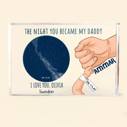 The Night You Became My Daddy - Personalized Star Map Acrylic Plaque Gift for New Dad