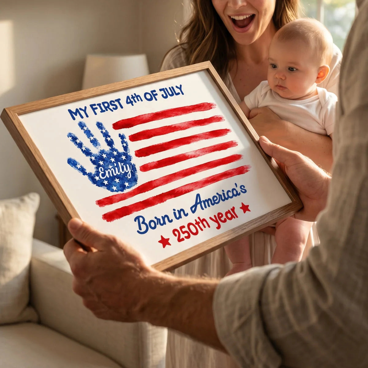 Personalized Baby First 4Th Of July Canvas Print for New Mom / Expecting Mom image 6