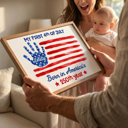 Personalized Baby First 4Th Of July Canvas Print for New Mom / Expecting Mom image 6