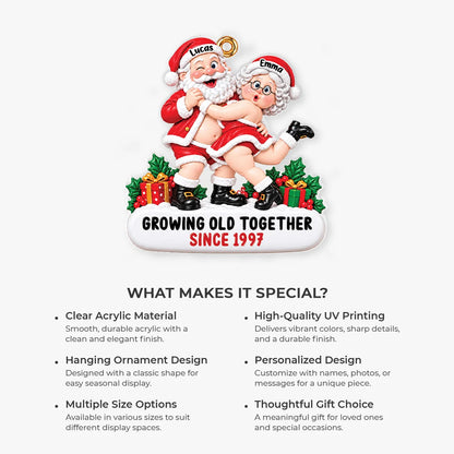 Growing Old Together Personalized Acrylic Ornament - Funny Christmas Keepsake Gift for Couples