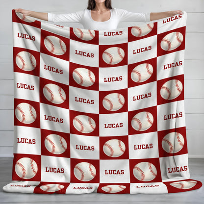 Custom Name Sports Blanket - Personalized Gift for Sports Lovers