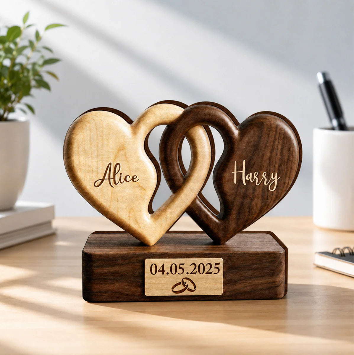 Custom Couple Anniversary Plaque for Wife with personalized design details for meaningful gifting image 7