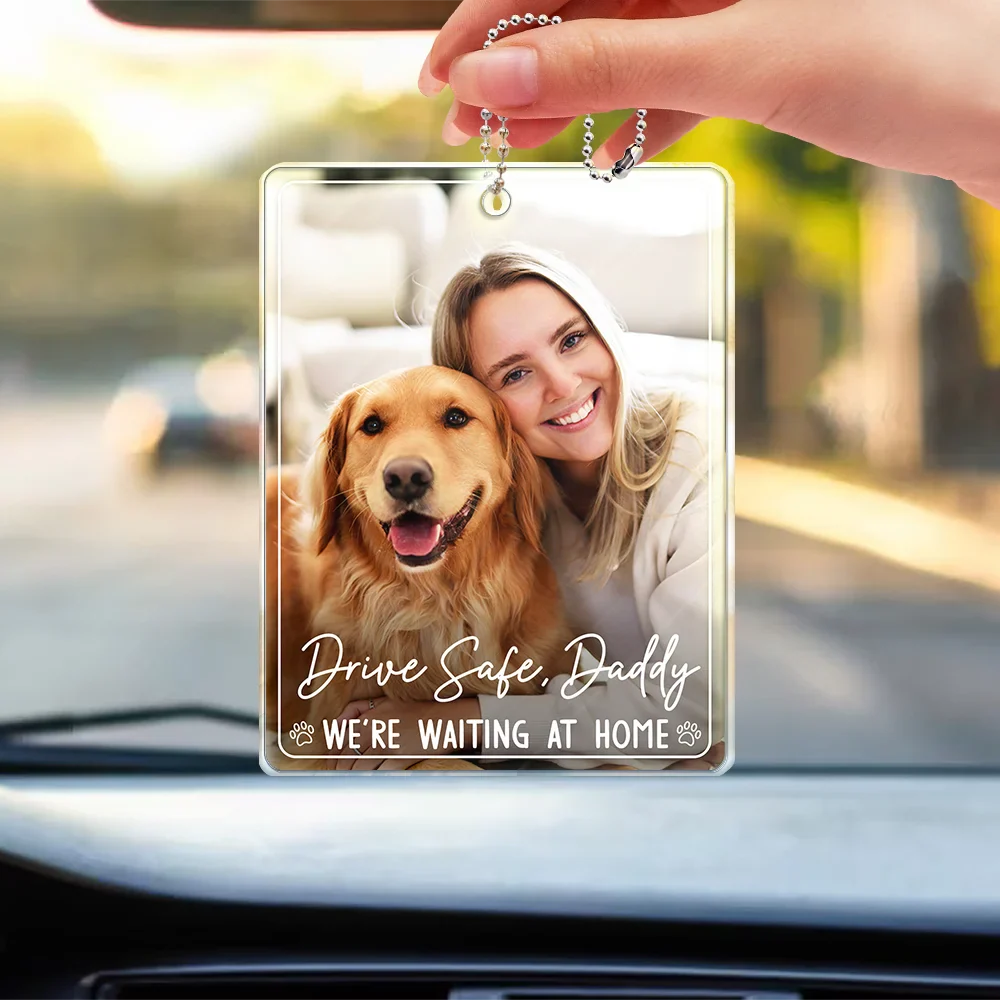 Personalized Drive Safe Daddy Car Hanger personalization view for Dad