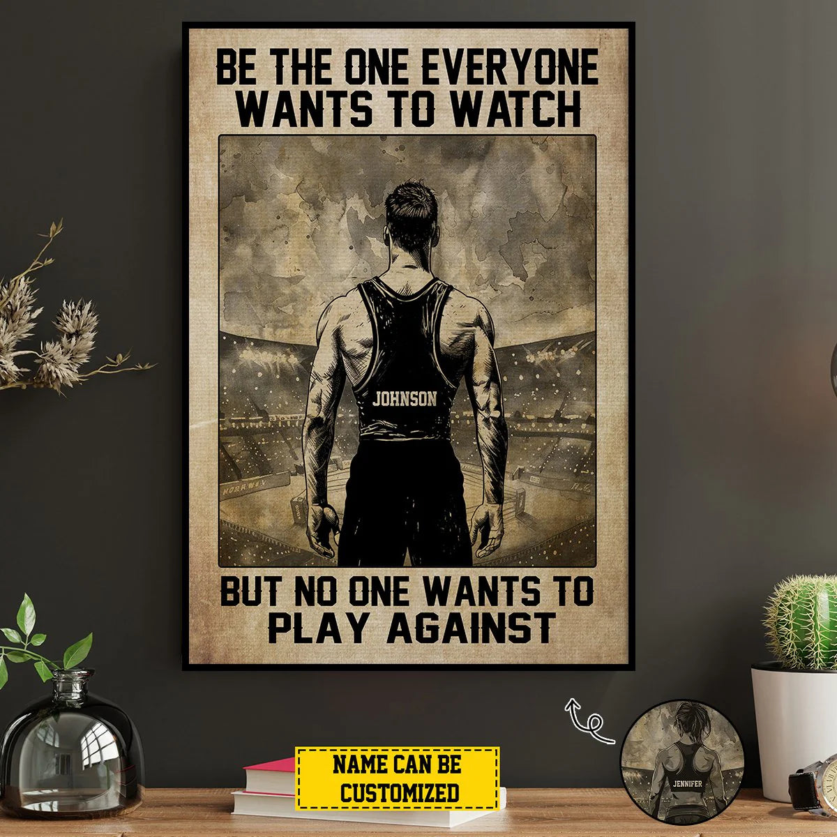 Custom Wrestling Canvas Print for Yourself with personalized design details for meaningful gifting