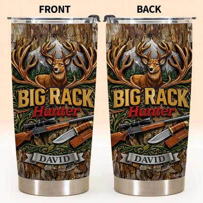 Big Rack Hunter Personalized Deer Hunting Tumbler - Custom Hunting Gift