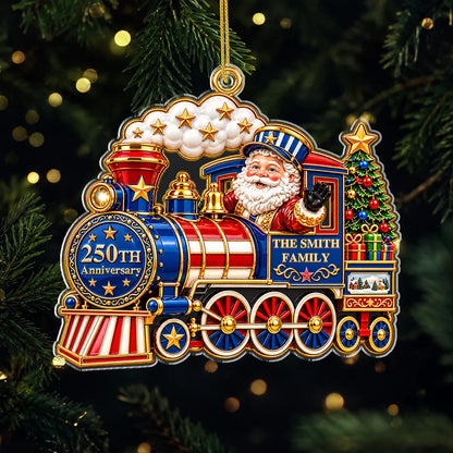 Holiday Express Personalized Christmas Train Acrylic Ornament - Custom Holiday Keepsake for Family