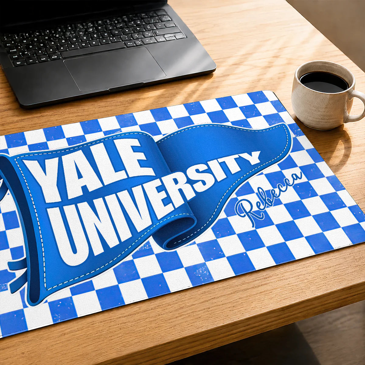 Custom college pennant desk mat with personalized name for university graduation gift image 6
