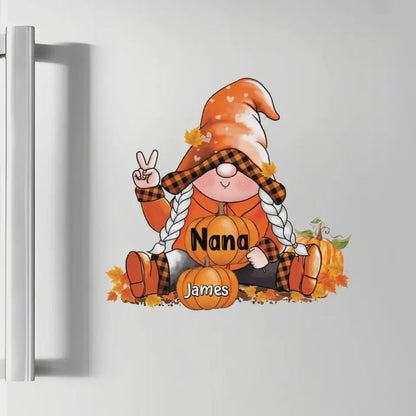 Nana's Pumpkins Personalized Fall Decal - Custom Grandkids Gnome Sticker for Grandma