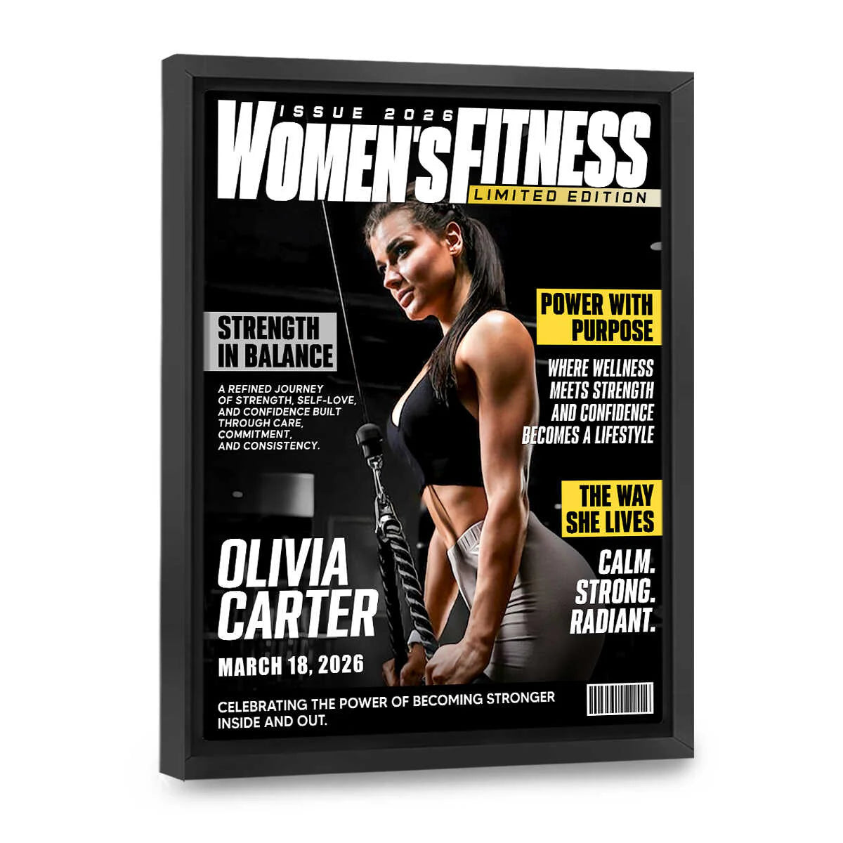 Custom Fitness Magazine Cover for Wife with personalized design details for meaningful gifting