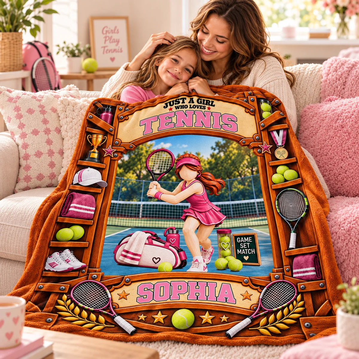 Custom Just A Girl Who Loves Tennis Blanket, Gift For Tennis Lovers L0411 Tm01 KL07