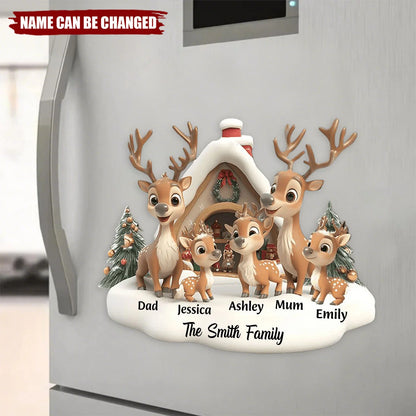 Custom Reindeer Family Decal - Personalized Christmas Holiday Sticker for Family Home Decor