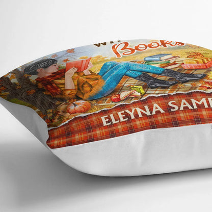 "Just A Girl Who Loves Books" Personalized Pillow - Custom Book Lover Gift for Her