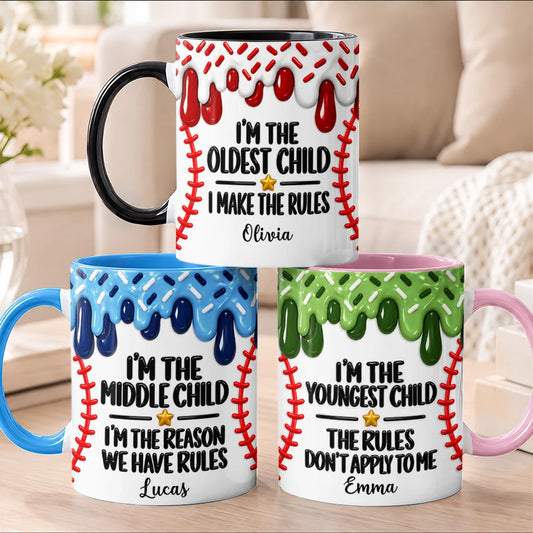 I'm The Oldest Child I Make The Rules Personalized Mug - Custom Sibling Keepsake Gift