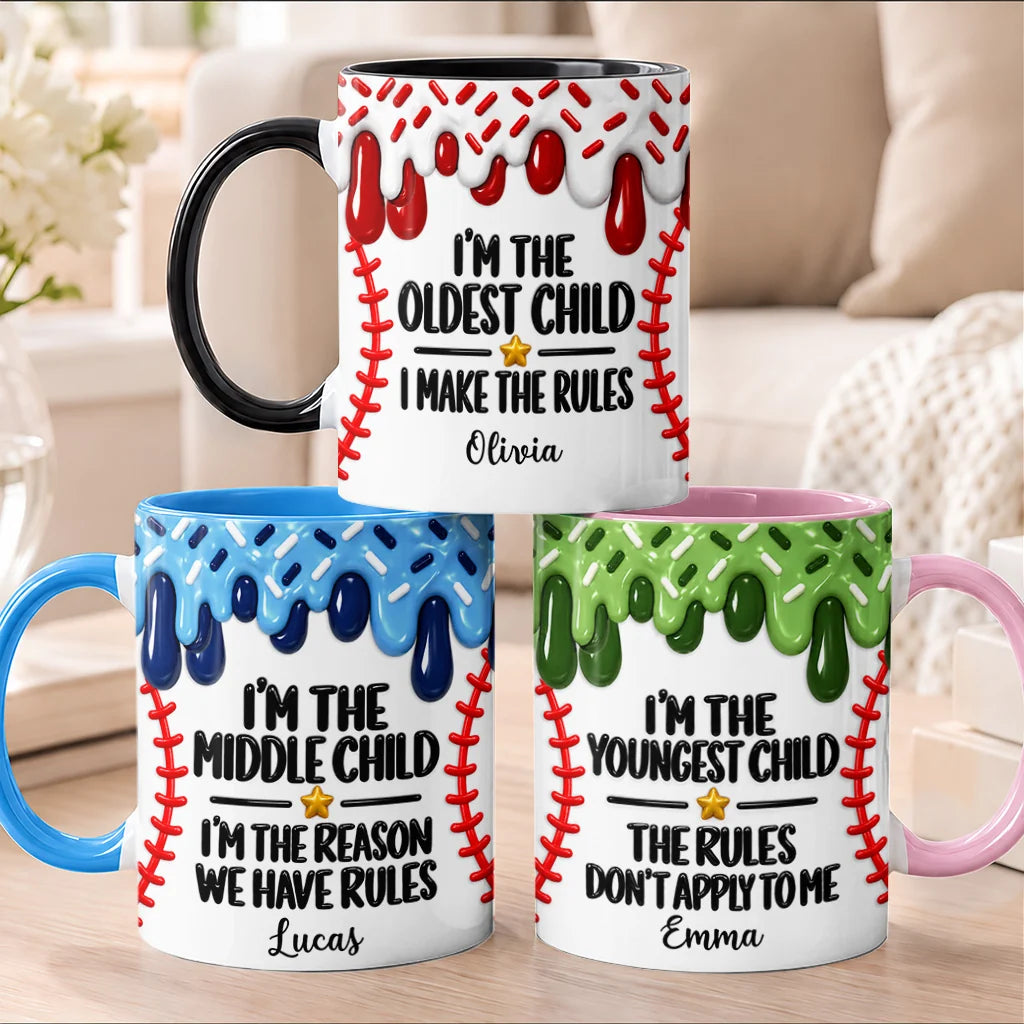 I'm The Oldest Child I Make The Rules Personalized Mug - Custom Sibling Keepsake Gift