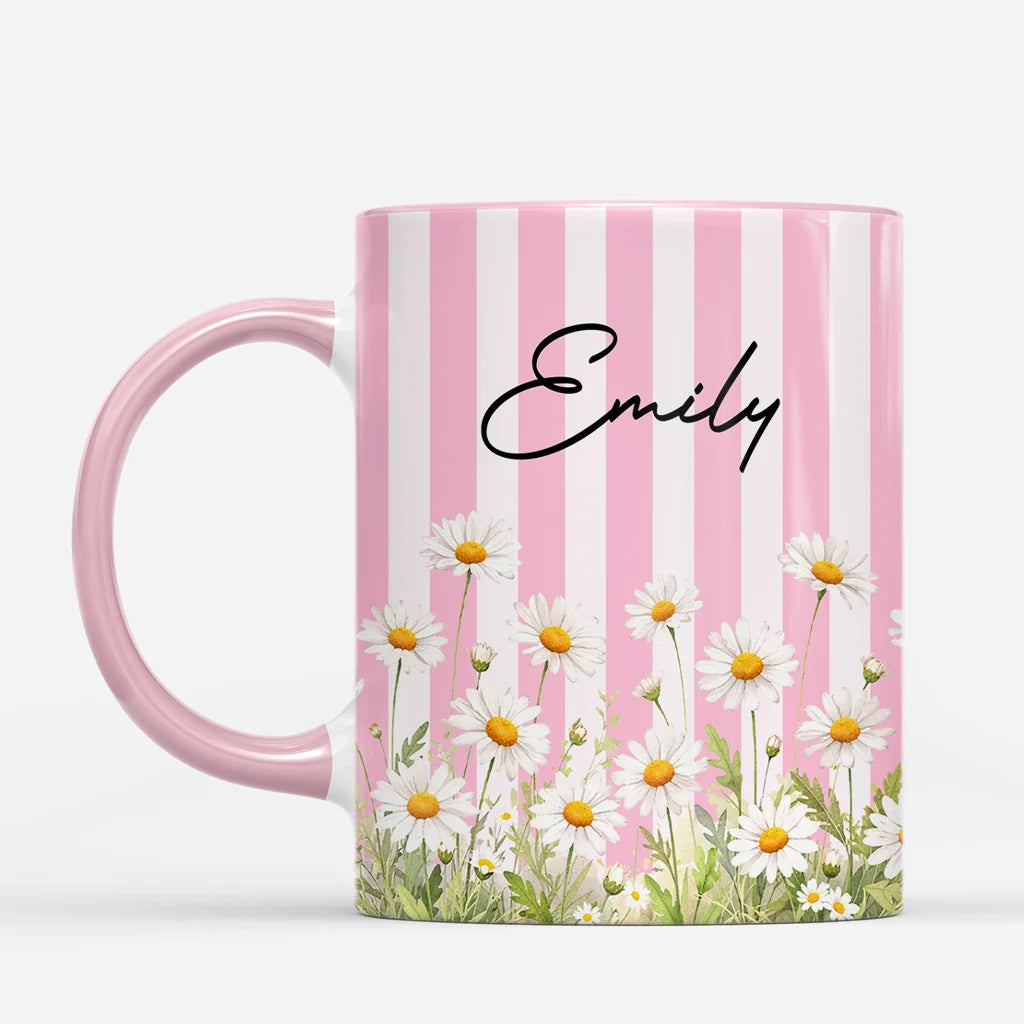 Custom Birth Month Flower Mug - Personalized Name Floral Ceramic Cup