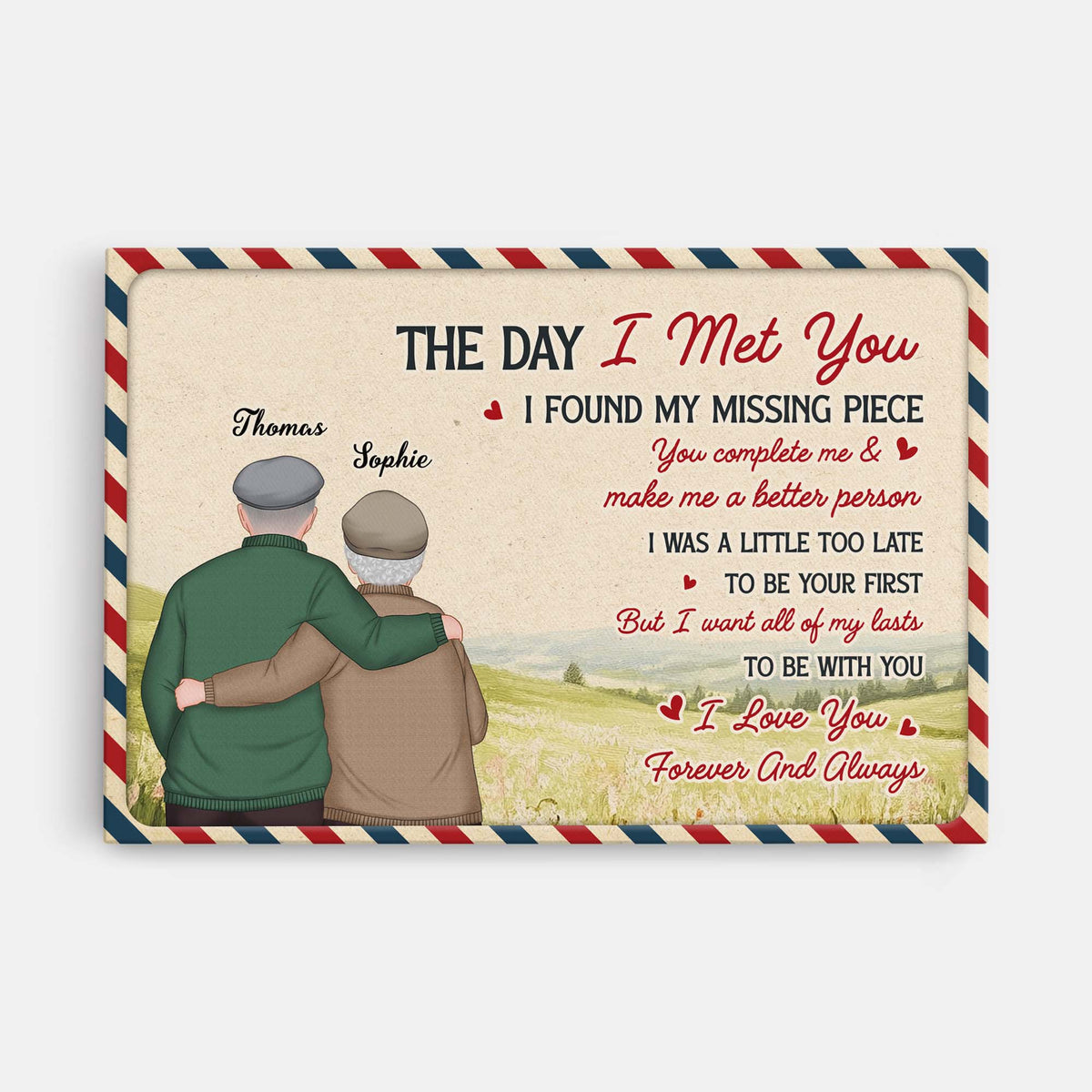 The Day I Met You Personalized Couples Canvas / Poster - Custom I Love You Forever Anniversary Gift