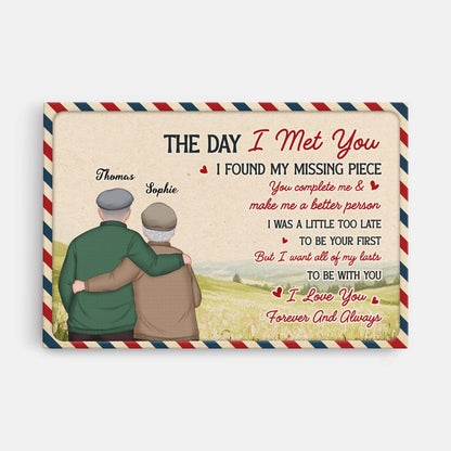 The Day I Met You Personalized Couples Canvas / Poster - Custom I Love You Forever Anniversary Gift