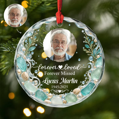 Always In Our Hearts Personalized Memorial Glass Ornament - Custom Photo Keepsake for the Family