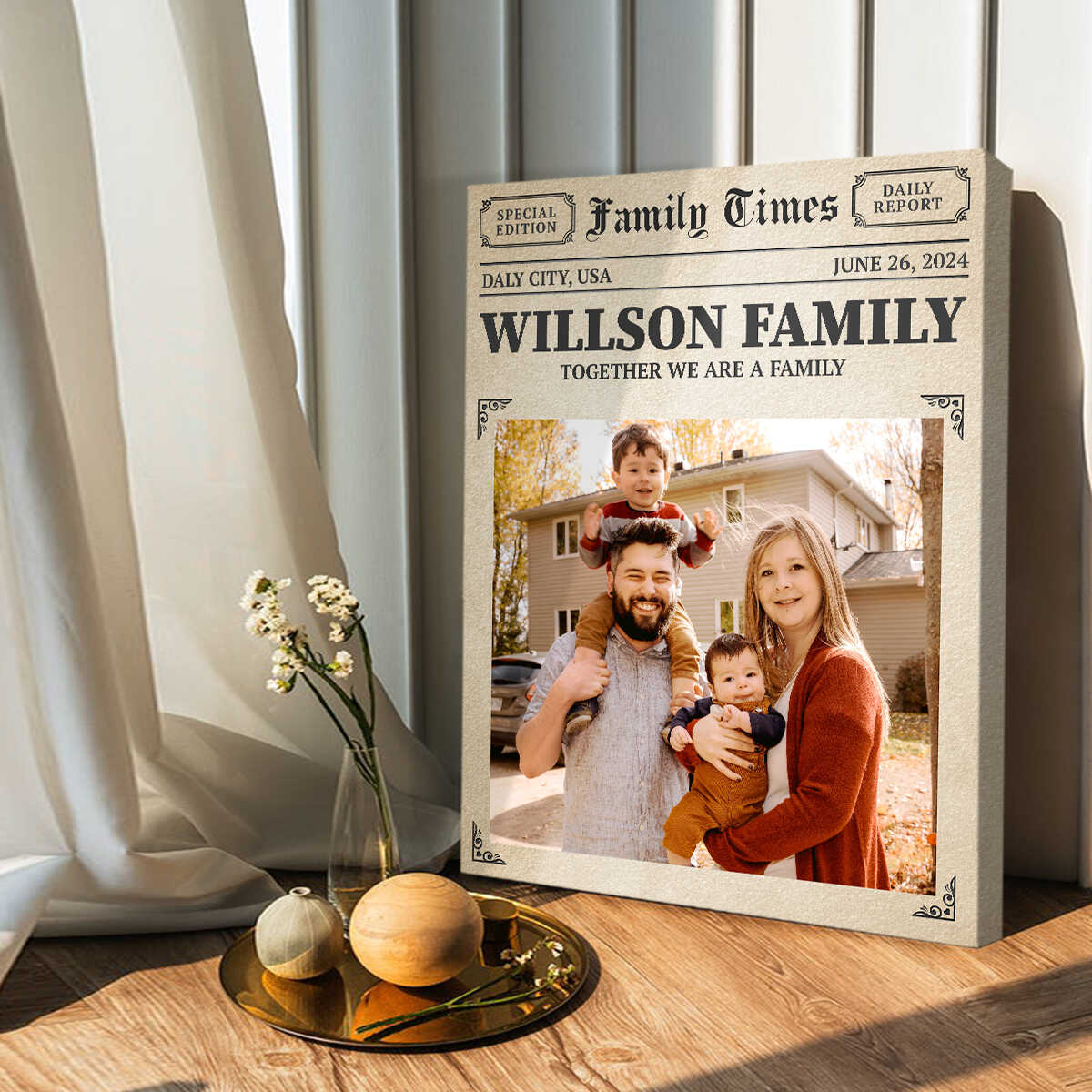 Custom Family Photo Canvas personalization view for Mom