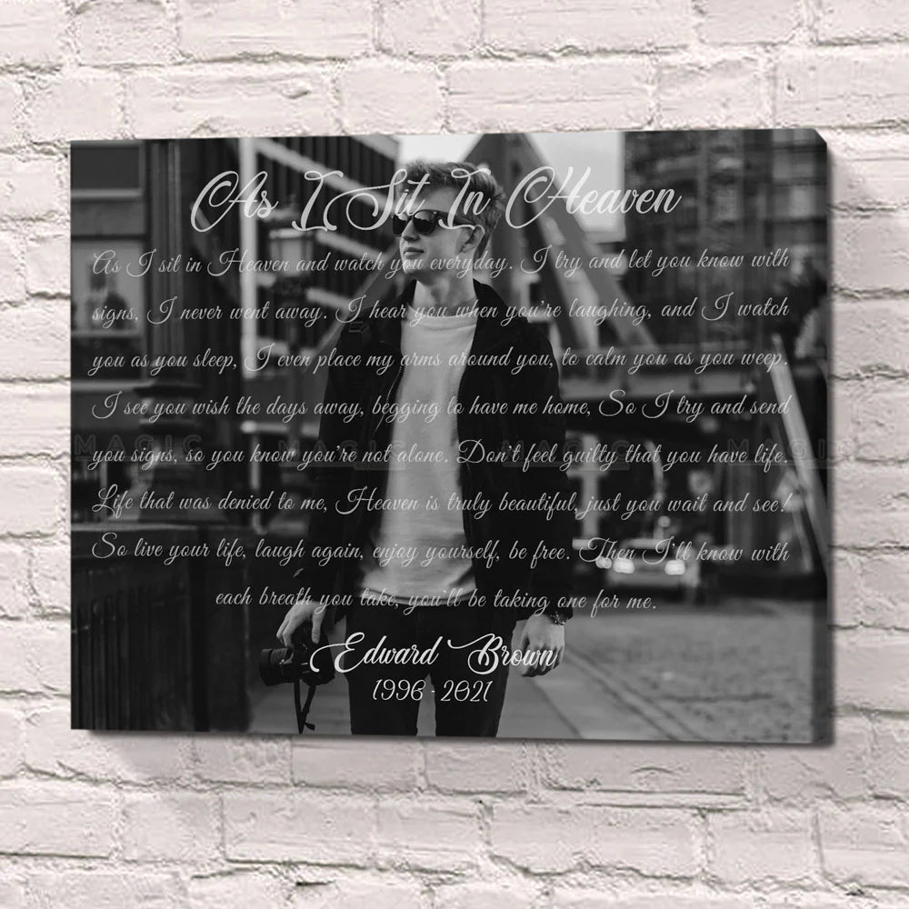 Canvas / Poster material and size view - Personalized Son Memorial Canvas