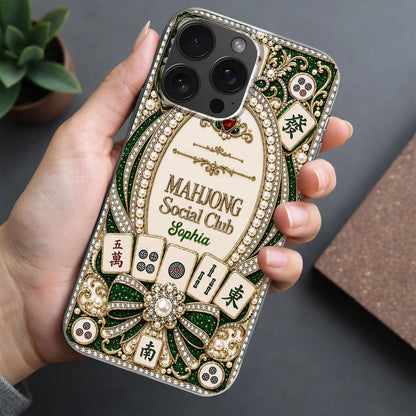 Personalized Mahjong Clear Phone Case for Mom with personalized design details for meaningful gifting image 7