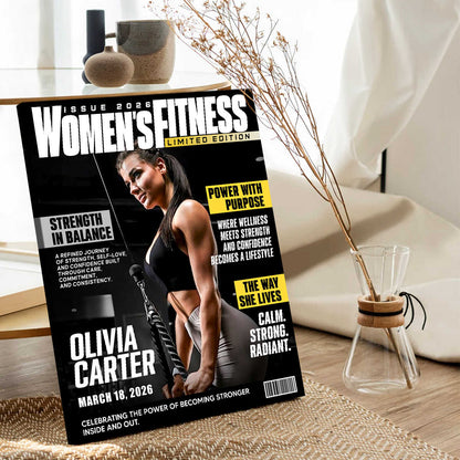 Custom Fitness Magazine Cover for Wife with personalized design details for meaningful gifting image 6