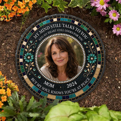My Mind Still Talks to You - Personalized Memorial Garden Stone for Loss of Mom & Dad