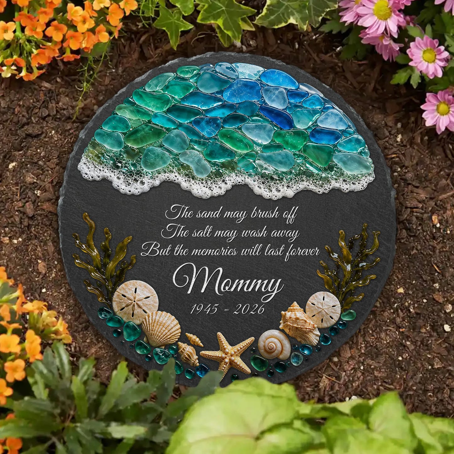 "The Sand May Brush Off" Personalized Memorial Stone - Custom Memorial Gifts
