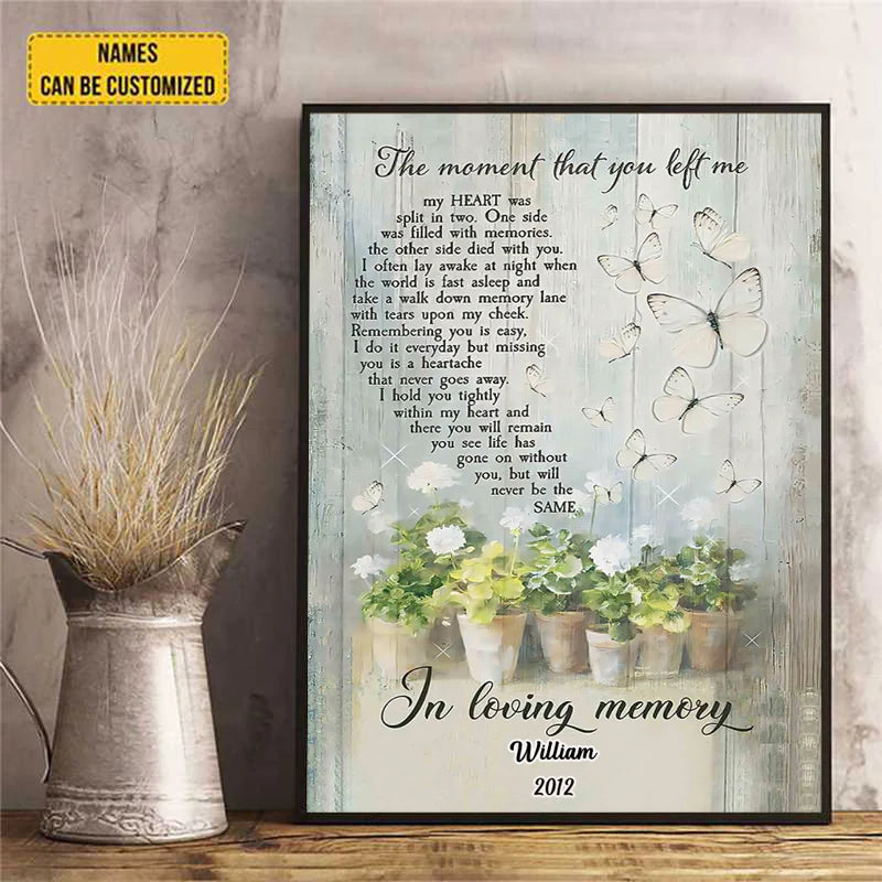 Custom Memorial Canvas Print personalization view for Family