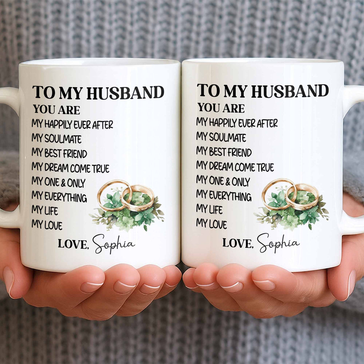 To My Husband You Are My Happily Ever After, Wedding Rings & Floral Design