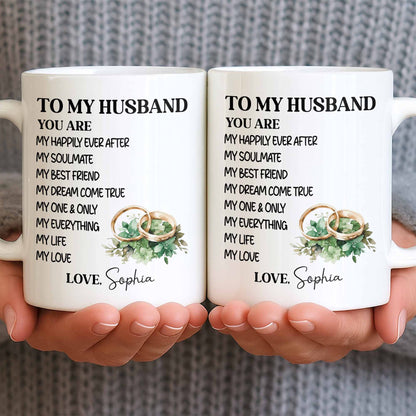 To My Husband You Are My Happily Ever After, Wedding Rings & Floral Design