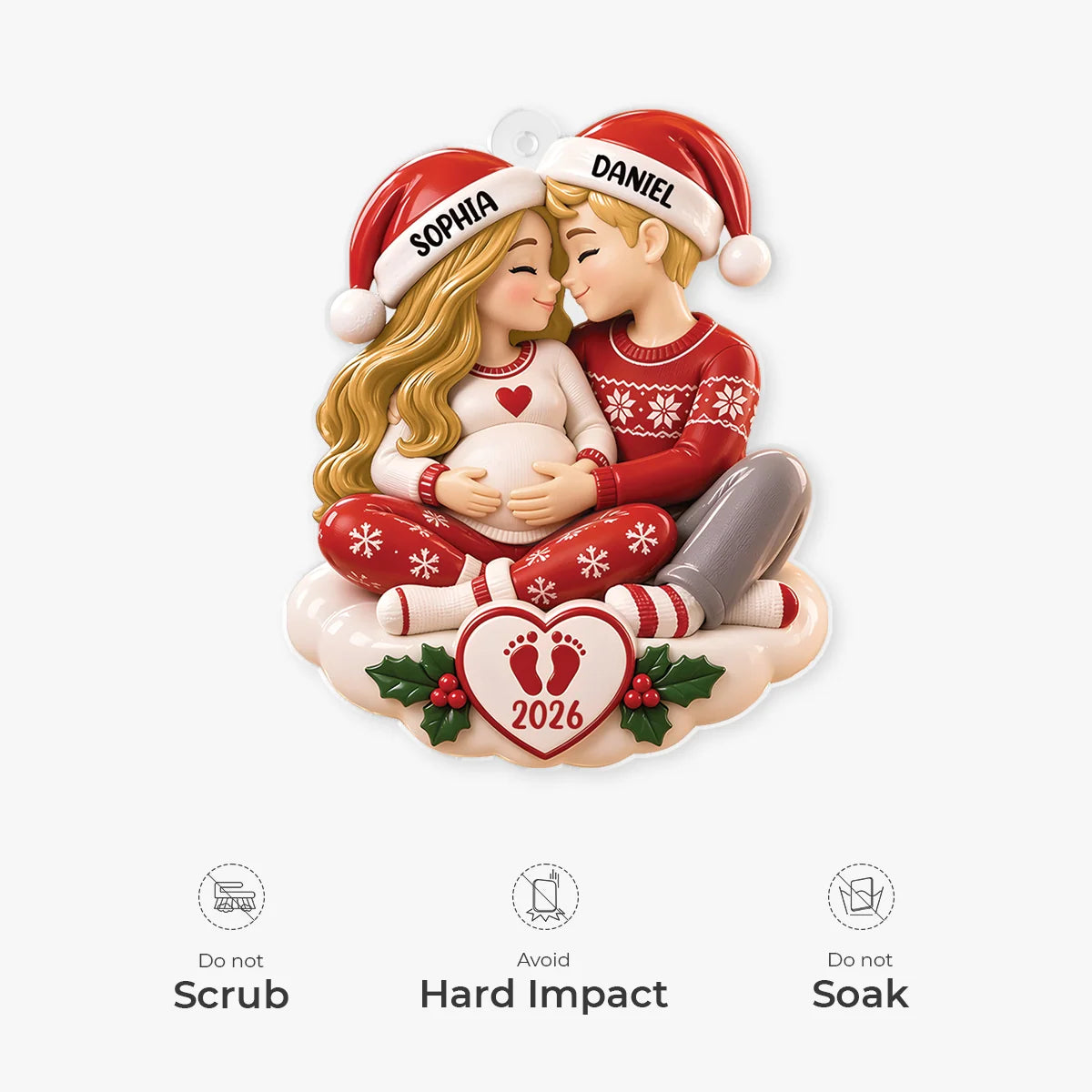 Expecting Parents Personalized Acrylic Ornament - Custom Christmas Keepsake for Parents-to-Be