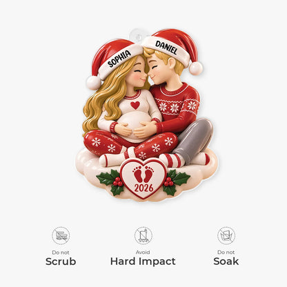 Expecting Parents Personalized Acrylic Ornament - Custom Christmas Keepsake for Parents-to-Be