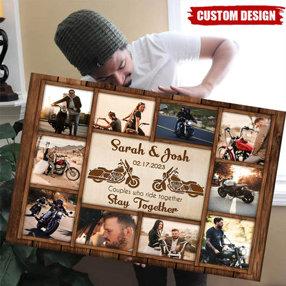 Custom Motorcycle Photo Collage personalization view for Couples