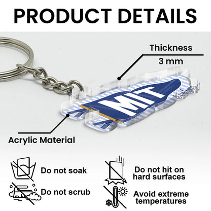 Custom School Pennant Keychain for Kids/Babies with personalized design details for meaningful gifting image 6