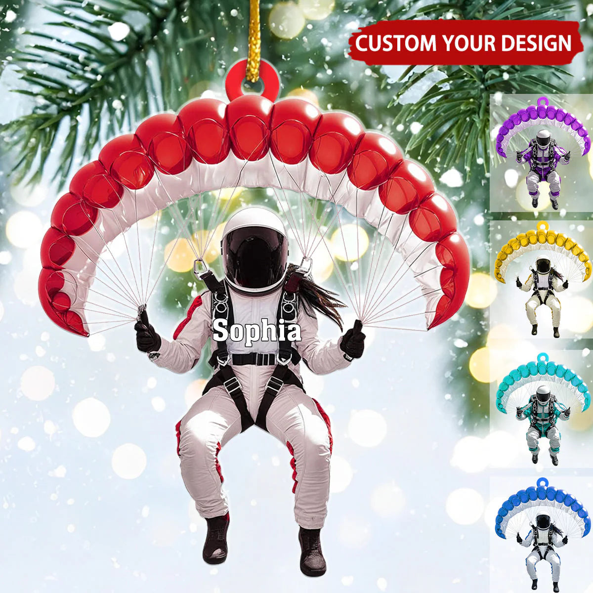 Personalized Skydiver Christmas Ornament personalization view for Yourself