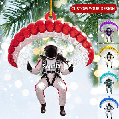 Personalized Skydiver Christmas Ornament personalization view for Yourself