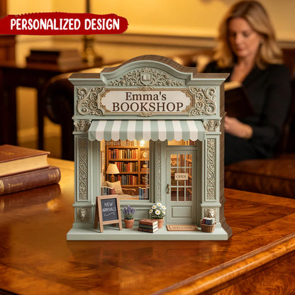 Custom Bookshop Wooden Sign personalization view for Mom