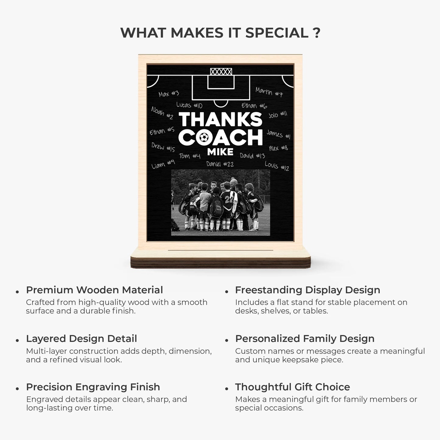Custom Soccer Coach Gift for Teacher with personalized design details for meaningful gifting image 6