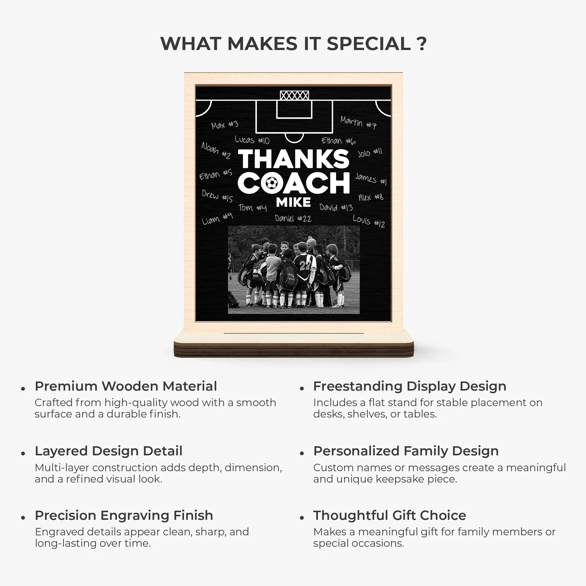 Custom Soccer Coach Gift for Teacher with personalized design details for meaningful gifting image 6