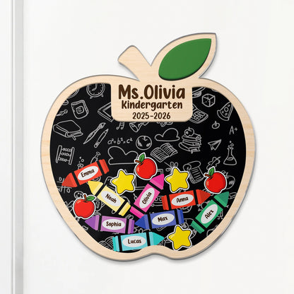 Personalized Teacher Apple Acrylic Magnet - Custom Classroom Keepsake Gift for Teacher