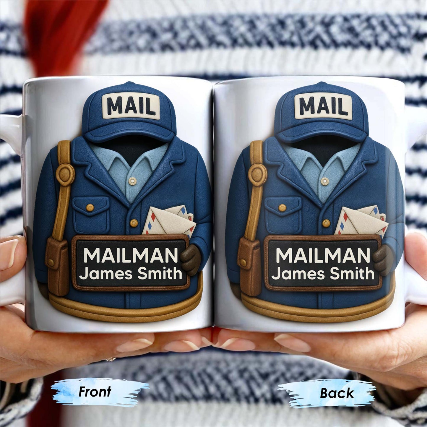 Personalized mailman coffee mug with custom postal uniform design for mail carrier gift image 6